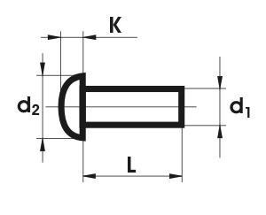 NIT ALUMINIOWY PEŁNY Z ŁBEM KULISTYM 4.0*8 MM NIT ALUMINIOWY PEŁNY Z ŁBEM KULISTYM 4.0*8 MM