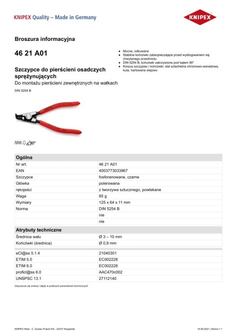 SZCZYPCE DO PIERŚCIENI SEGERA ZEW.WYG.125MM, 3-10 MM SZCZYPCE DO PIERŚCIENI SEGERA ZEW.WYG.125MM, 3-10 MM