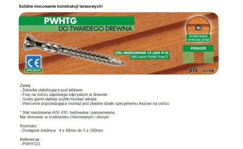 WKRĘT DO DREWNA TWARDEGO TROPIC C2 5*40MM T25 WKRĘT DO DREWNA TWARDEGO TROPIC C2 5*40MM T25