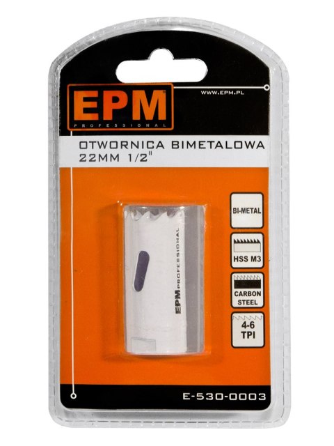 OTWORNICA BI-METALOWA 22MM UCHWYT 1/2'' OTWORNICA BI-METALOWA 22MM UCHWYT 1/2''