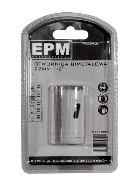 OTWORNICA BI-METALOWA 22MM UCHWYT 1/2'' OTWORNICA BI-METALOWA 22MM UCHWYT 1/2''