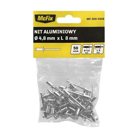 NITY ALUMINIOWE OP-50SZT 4.8*8MM NITY ALUMINIOWE OP-50SZT 4.8*8MM