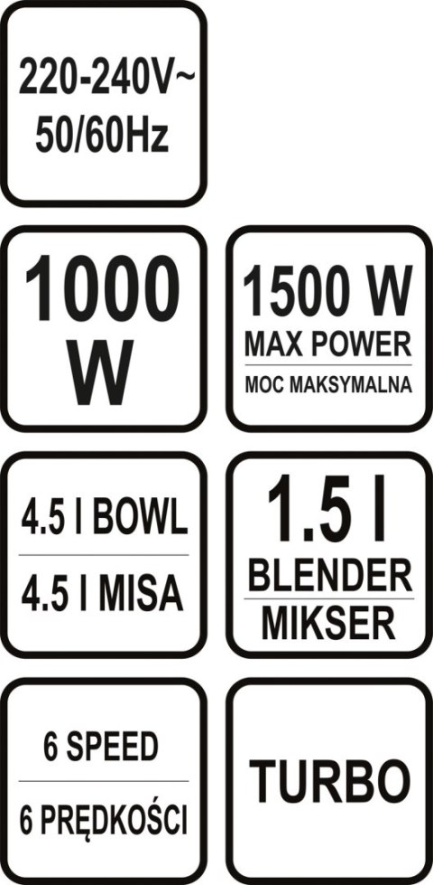 MIKSER PLANETARNY 3W1 1000W 4.5L CZARNY MIKSER PLANETARNY 3W1 1000W 4.5L CZARNY