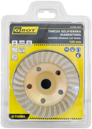 TARCZA SZLIFIERSKA DIAMENTOWA G-TURBO 125MM