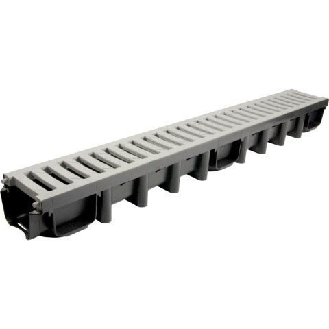 SYSTEM 1000*98 KANAŁ Z KRATĄ PVC A15 POPIEL SYSTEM 1000*98 KANAŁ Z KRATĄ PVC A15 POPIEL