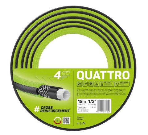 WĄŻ OGRODOWY QUATTRO 1/2 15M WĄŻ OGRODOWY QUATTRO 1/2 15M