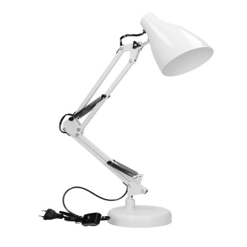 LAMPA BIURKOWA DIAN 60W E27 STAL, BIAŁA LAMPA BIURKOWA DIAN 60W E27 STAL, BIAŁA