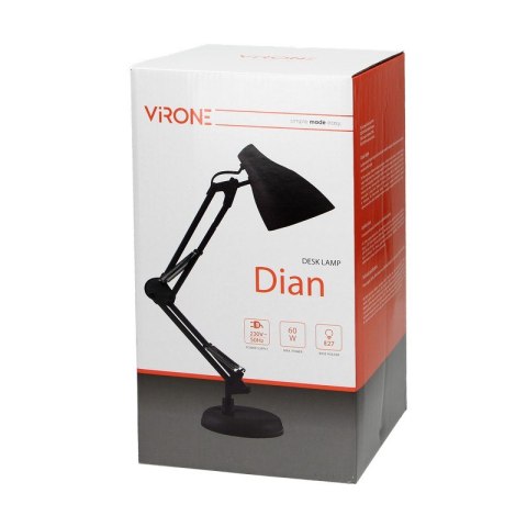 LAMPA BIURKOWA DIAN 60W E27 STAL, BIAŁA LAMPA BIURKOWA DIAN 60W E27 STAL, BIAŁA