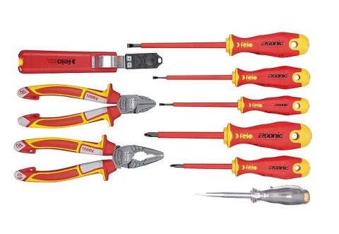 ZESTAW NARZĘDZI FELO ERGONIC VDE + KIESZEŃ NA PAS, 9SZT ZESTAW NARZĘDZI FELO ERGONIC VDE + KIESZEŃ NA PAS, 9SZT