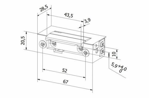 Elektrozaczep BIRA symetryczny ES1-001 12V AC/DC podstawowy BIRA Elektrozaczep BIRA symetryczny ES1-001 12V AC/DC podstawowy BIRA
