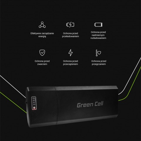 Green Cell - Bateria do roweru elektrycznego E-Bike z ładowarką 36V 12Ah 432Wh Li-Ion 5.5x2.1mm Green Cell - Bateria do roweru elektrycznego E-Bike z ładowarką 36V 12Ah 432Wh Li-Ion 5.5x2.1mm