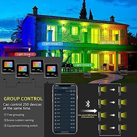 Naświetlacze LED reflektor RGB smart 4 sztuki Naświetlacze LED reflektor RGB smart 4 sztuki