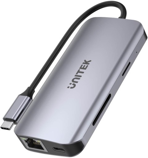 Unitek D1122A01 Aktywny hub USB-C 5Gbps, 2x HDMI 4K, czytnik kart, RJ-45, PD 100W UNITEK Unitek D1122A01 Aktywny hub USB-C 5Gbps, 2x HDMI 4K, czytnik kart, RJ-45, PD 100W UNITEK