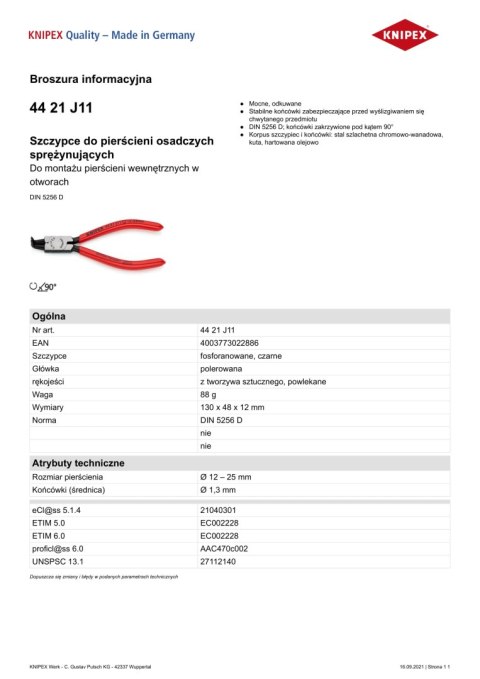 SZCZYPCE DO PIERŚCIENI SEGERA WEWNĘTRZNE WYG.130MM 12-25MM SZCZYPCE DO PIERŚCIENI SEGERA WEWNĘTRZNE WYG.130MM 12-25MM