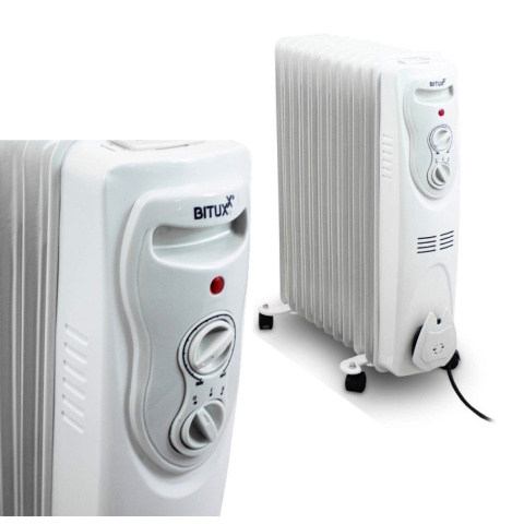 ELEKTRYCZNY GRZEJNIK OLEJOWY BITUXX – 2500W, 11 ŻEBER Z TERMOSTATEM ELEKTRYCZNY GRZEJNIK OLEJOWY BITUXX – 2500W, 11 ŻEBER Z TERMOSTATEM