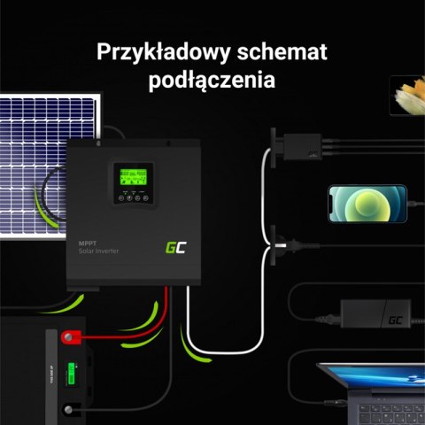 Green Cell - Inwerter solarny Falownik Off Grid z ładowarką solarną MPPT 24VDC 230VAC 3000VA/3000W Czysta sinusoida Green Cell - Inwerter solarny Falownik Off Grid z ładowarką solarną MPPT 24VDC 230VAC 3000VA/3000W Czysta sinusoida