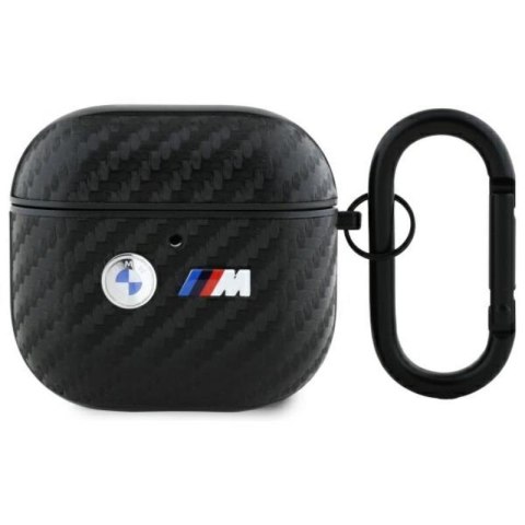 BMW Carbon Double Metal Logo - Etui AirPods 4 (czarny) BMW Carbon Double Metal Logo - Etui AirPods 4 (czarny)