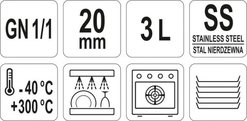 POJEMNIK GASTRONOMICZNY GN 1/1 20MM POJEMNIK GASTRONOMICZNY GN 1/1 20MM