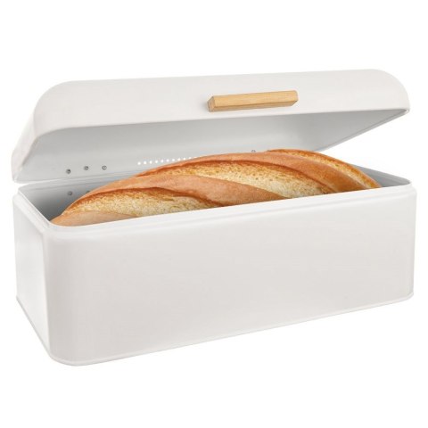 Chlebak metalowy puszka pojemnik kuchenny na chleb pieczywo biały WHITELINE 42x24x16,5 cm Chlebak metalowy puszka pojemnik kuchenny na chleb pieczywo biały WHITELINE 42x24x16,5 cm