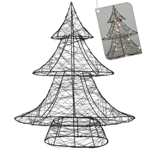 Choinka świecąca czarna 30 LED 40 cm Choinka świecąca czarna 30 LED 40 cm