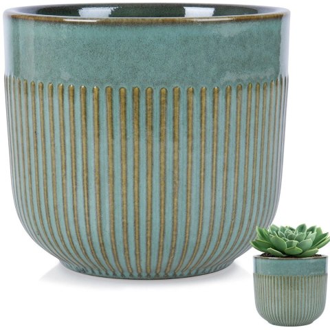 Doniczka porcelanowa zielona 14 cm Doniczka porcelanowa zielona 14 cm