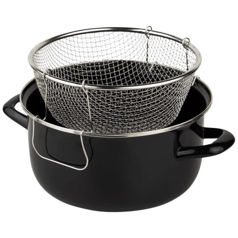 Garnek do frytek emaliowany z sitkiem i pokrywką 24,5 cm, 4 l Garnek do frytek emaliowany z sitkiem i pokrywką 24,5 cm, 4 l