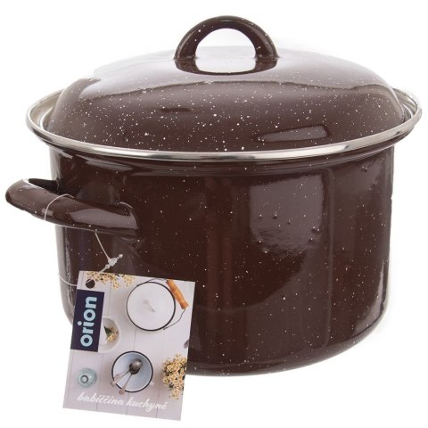 Garnek emaliowany brązowy 20 cm 3,2 l pokrywa gaz indukcja Garnek emaliowany brązowy 20 cm 3,2 l pokrywa gaz indukcja