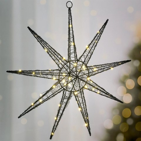 Gwiazda świecąca czarna 50 LED wisząca 50 cm Gwiazda świecąca czarna 50 LED wisząca 50 cm