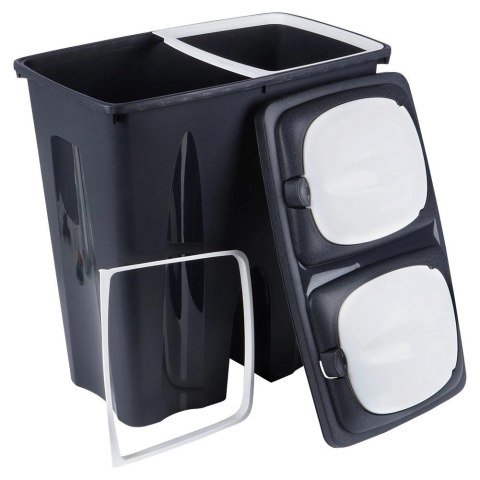 Kosz na śmieci plastikowy czarny podwójny 2x25 l Kosz na śmieci plastikowy czarny podwójny 2x25 l