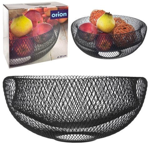 Koszyk na owoce i warzywa kosz metalowy czarny miska patera okrągła loft 30 cm Koszyk na owoce i warzywa kosz metalowy czarny miska patera okrągła loft 30 cm