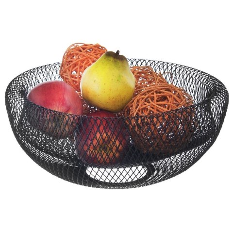 Koszyk na owoce i warzywa kosz metalowy czarny miska patera okrągła loft 30 cm Koszyk na owoce i warzywa kosz metalowy czarny miska patera okrągła loft 30 cm