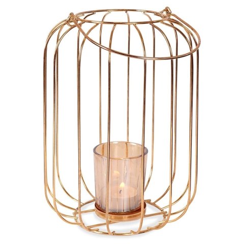 Lampion świecznik na świeczkę tealight metalowy złoty 21,5 cm Lampion świecznik na świeczkę tealight metalowy złoty 21,5 cm