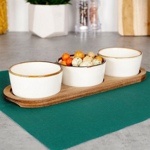 Miseczki na przekąski ceramiczne białe 4 el. Miseczki na przekąski ceramiczne białe 4 el.