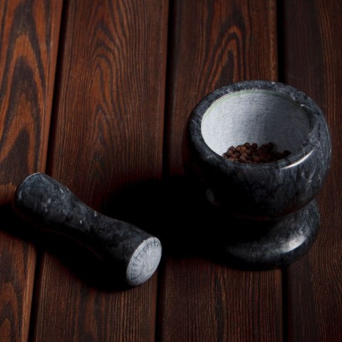 Moździerz granitowy kamienny z tłuczkiem do ucierania przypraw ziół orzechów ciężki 11 cm Moździerz granitowy kamienny z tłuczkiem do ucierania przypraw ziół orzechów ciężki 11 cm