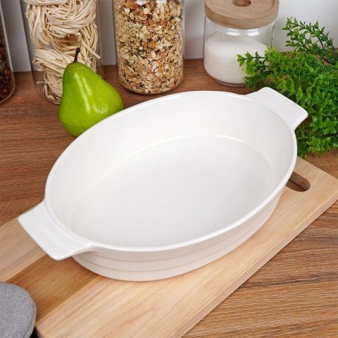 Naczynie żaroodporne ceramiczne białe 31,5x19,5x6 cm Naczynie żaroodporne ceramiczne białe 31,5x19,5x6 cm
