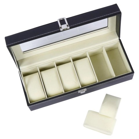 Pudełko na zegarki czarne 30,5x11,5x8 cm Pudełko na zegarki czarne 30,5x11,5x8 cm