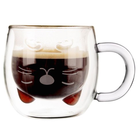 Szklanka termiczna z podwójną ścianką KOTEK 270 ml Szklanka termiczna z podwójną ścianką KOTEK 270 ml
