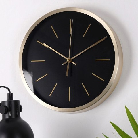 Zegar ścienny czarny złoty 25 cm Zegar ścienny czarny złoty 25 cm
