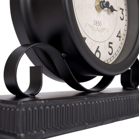 Zegar stołowy metalowy na biurko komodę szafkę stół czarny retro vintage 23 cm Zegar stołowy metalowy na biurko komodę szafkę stół czarny retro vintage 23 cm