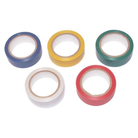 TAŚMA IZOLACYJNA KOLOROWA 19mm x 10m 5 sztuk