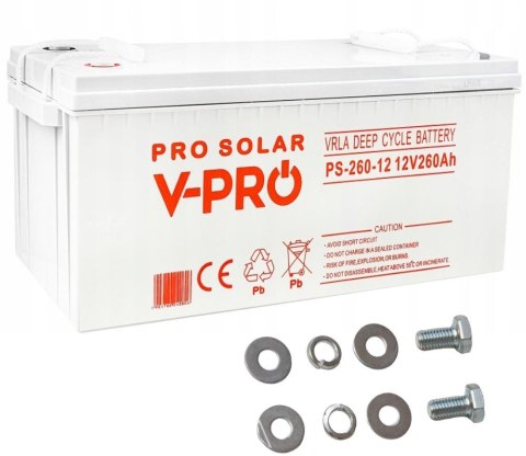 AKUMULATOR VOLT POLSKA DEEP CYCLE VPRO SOLAR 12V 260AH VRLA BEZOBSŁUGOWY VOLT POLSKA AKUMULATOR VOLT POLSKA DEEP CYCLE VPRO SOLAR 12V 260AH VRLA BEZOBSŁUGOWY VOLT POLSKA