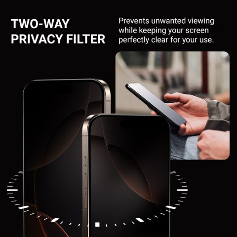 Crong Privacy 3D Armour Glass - Hartowane szkło prywatyzujące iPhone 16 Pro Crong Privacy 3D Armour Glass - Hartowane szkło prywatyzujące iPhone 16 Pro