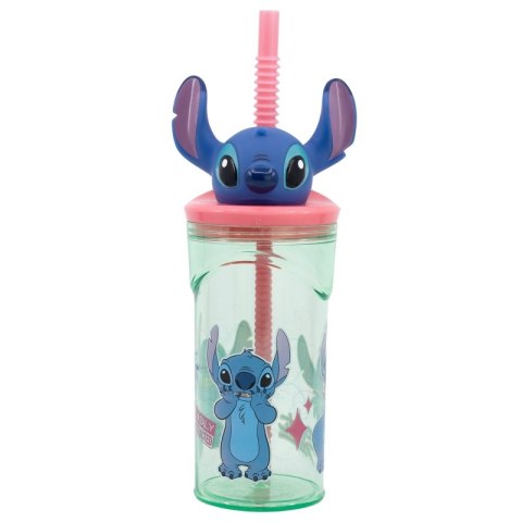 Disney Stitch - Kubek ze słomką i figurką 3D z kolekcji Flowers 360 ml Disney Stitch - Kubek ze słomką i figurką 3D z kolekcji Flowers 360 ml