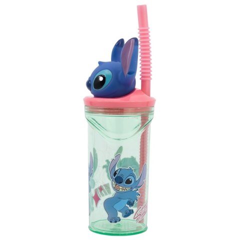 Disney Stitch - Kubek ze słomką i figurką 3D z kolekcji Flowers 360 ml Disney Stitch - Kubek ze słomką i figurką 3D z kolekcji Flowers 360 ml