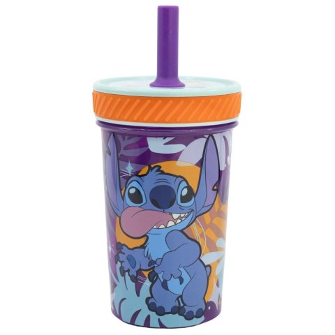 Disney Stitch - Nieprzewracalny kubek Dropsafe z silikonową słomką z kolekcji Aloha 370 ml Disney Stitch - Nieprzewracalny kubek Dropsafe z silikonową słomką z kolekcji Aloha 370 ml