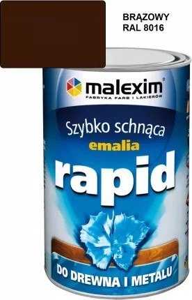 SZYBKO SCHNĄCA EMALIA ALKIDOWA RAPID BRĄZOWY 8016 0.7L SZYBKO SCHNĄCA EMALIA ALKIDOWA RAPID BRĄZOWY 8016 0.7L