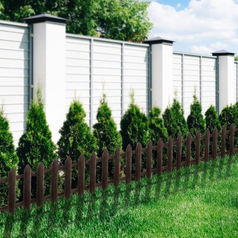 Palisada płotek ogrodowy brązowy border zestaw 10 szt. 30x30 cm