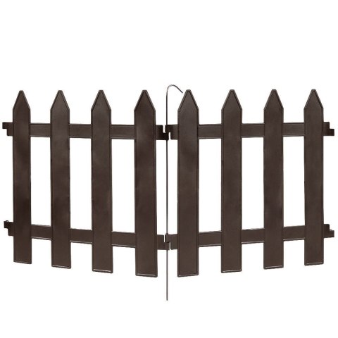 Palisada płotek ogrodowy brązowy border zestaw 10 szt. 30x30 cm