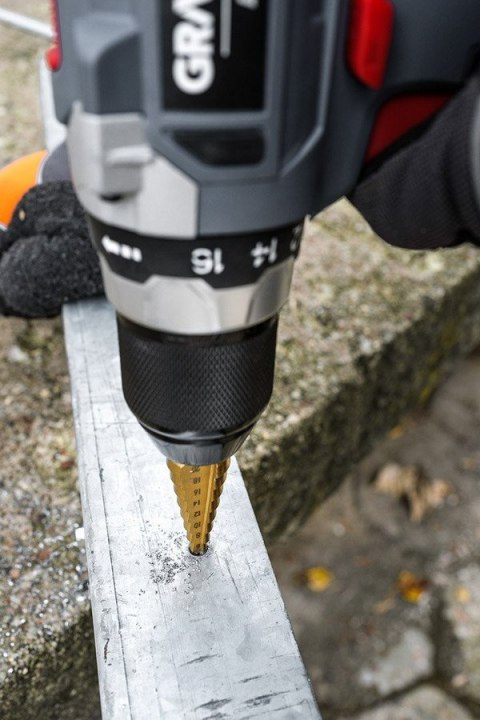 ZESTAW WIERTEŁ STOPNIOWYCH HSS TIN 3-20 MM HEX 3 SZT. ZESTAW WIERTEŁ STOPNIOWYCH HSS TIN 3-20 MM HEX 3 SZT.