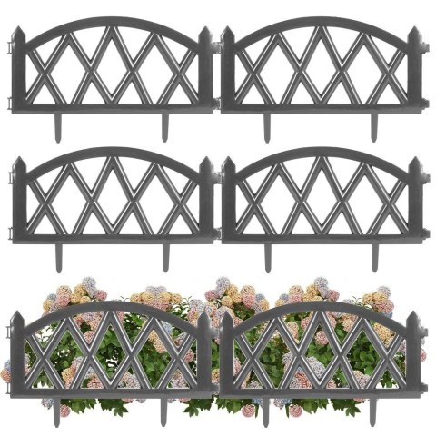 Palisada płotek ogrodowy grafitowy border zestaw 6 szt. 50x30 cm Palisada płotek ogrodowy grafitowy border zestaw 6 szt. 50x30 cm